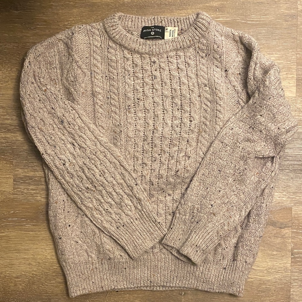 The Irish Store Wool Crewneck Sweater - oatmeal